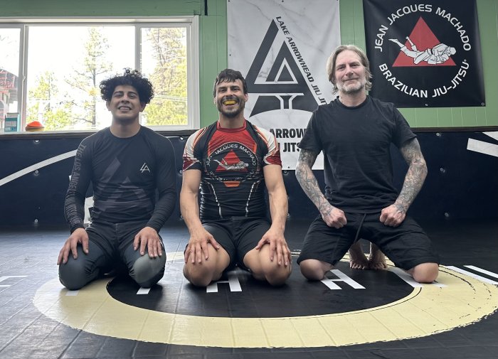At Lake Arrowhead Jiu Jitsu with Coaches Joey Hauss and Jason Alvarado.