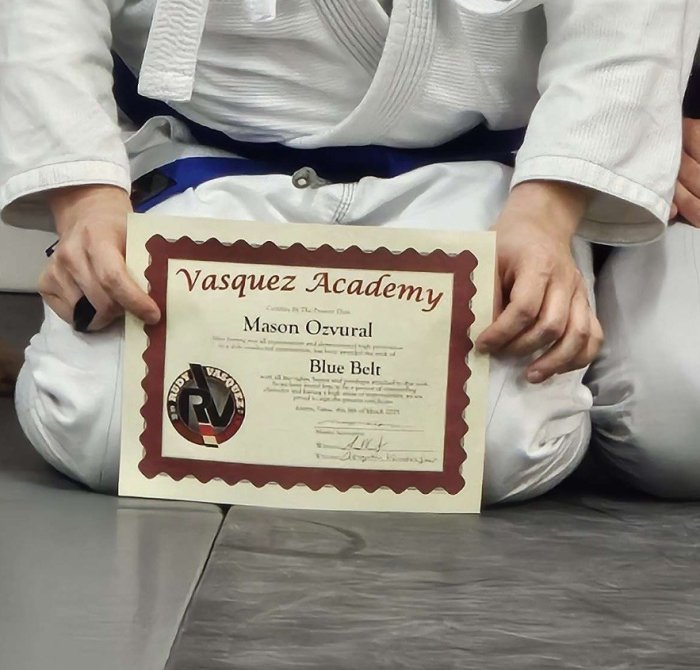 Blue belt · March 8, 2025 · Promoted by Rodolfo Vasquez