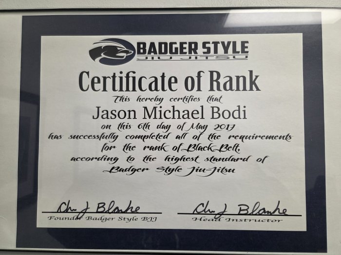 Black belt · May 6, 2017 · Promoted by Chris Blanke