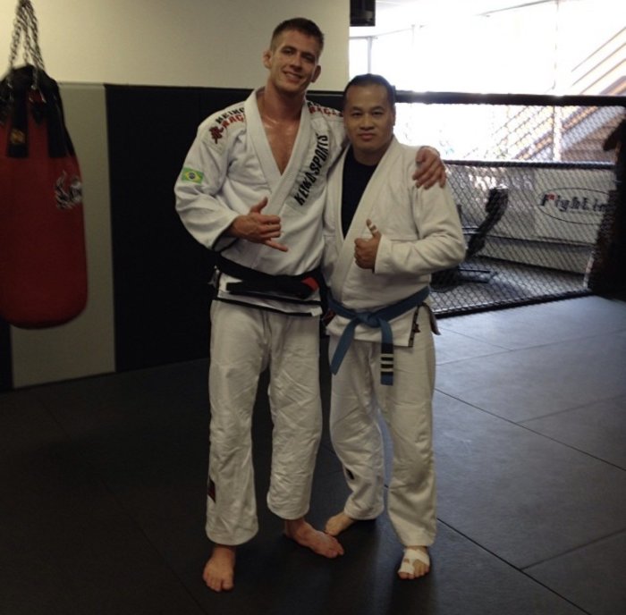 Post roll photo with Keenan Cornelius (he won by flying triangle)