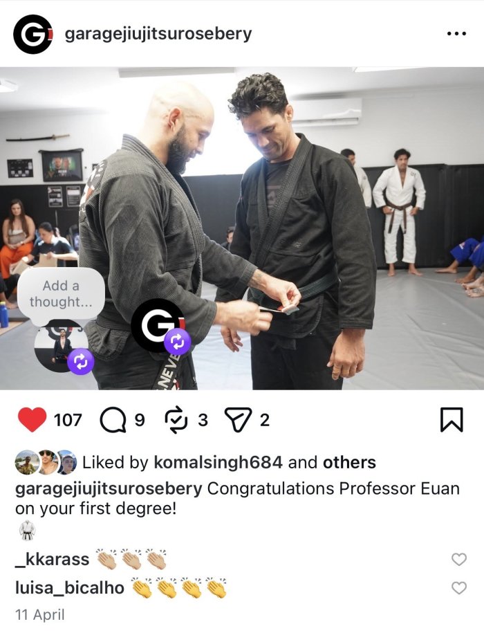 Black belt 1st degree · October 4, 2025 · Promoted by Guilherme Da Silveira Neves
