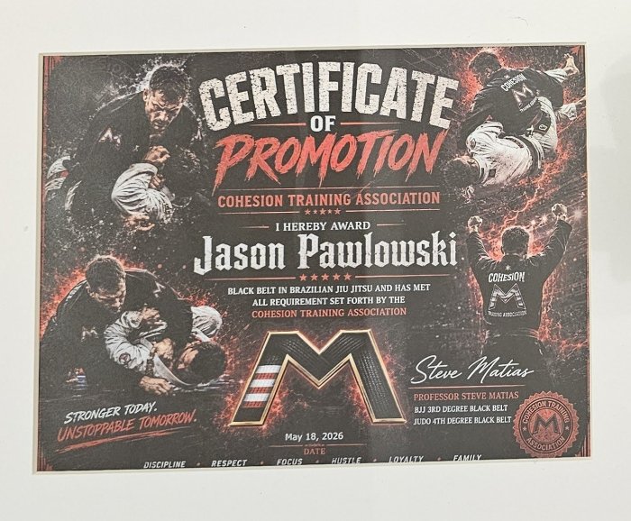 Black belt · May 18, 2026 · Promoted by Steve Matias