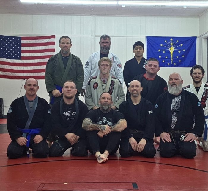 Logansport Jiu Jitsu Academy with Joel Blanton, Kyler, Jim, Mike, James and Julian. Winter 2025