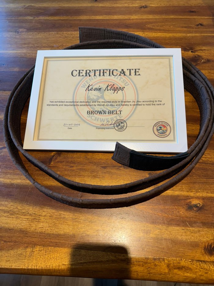 Brown belt · May 23, 2026 · Promoted by Mark Picton