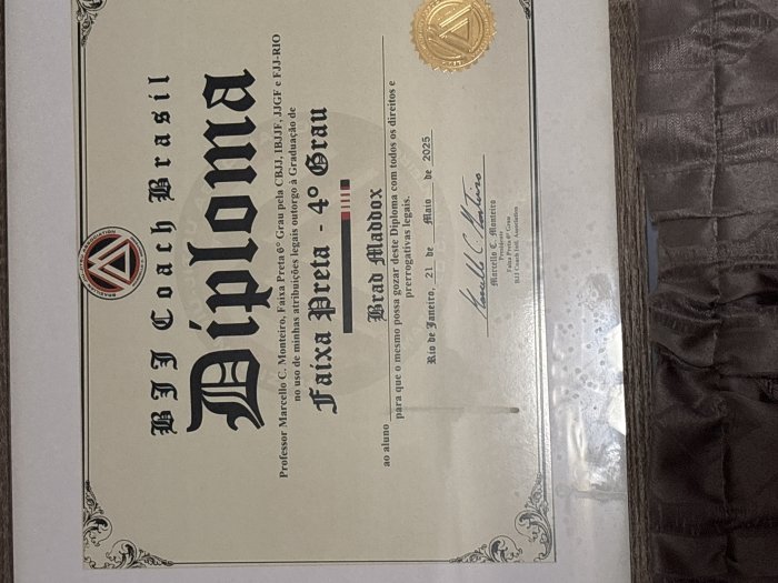 Black belt 4th degree · May 21, 2025 · Promoted by Marcello Monteiro