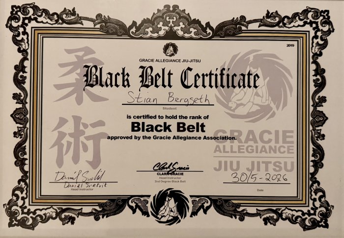 Black belt · May 30, 2026 · Promoted by Clark Gracie