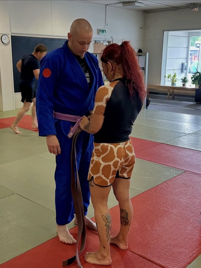 Brown belt · June 6, 2026 · Promoted by Tiina Elomaa