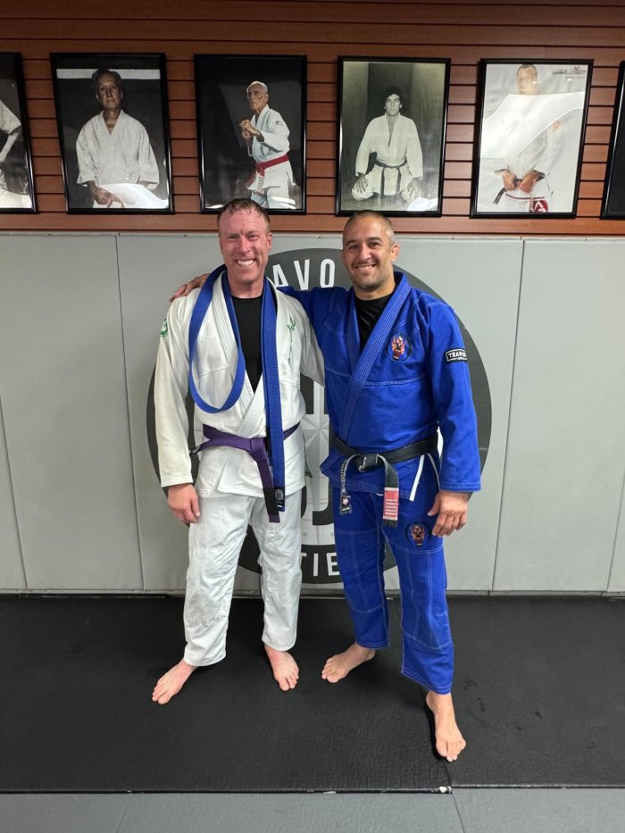 Purple belt · June 8, 2026 · Promoted by Gustavo "Siri" Pires