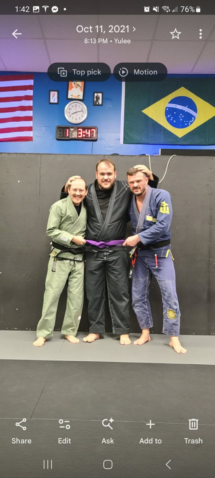 Purple belt · October 11, 2021 · Promoted by Chris Garza