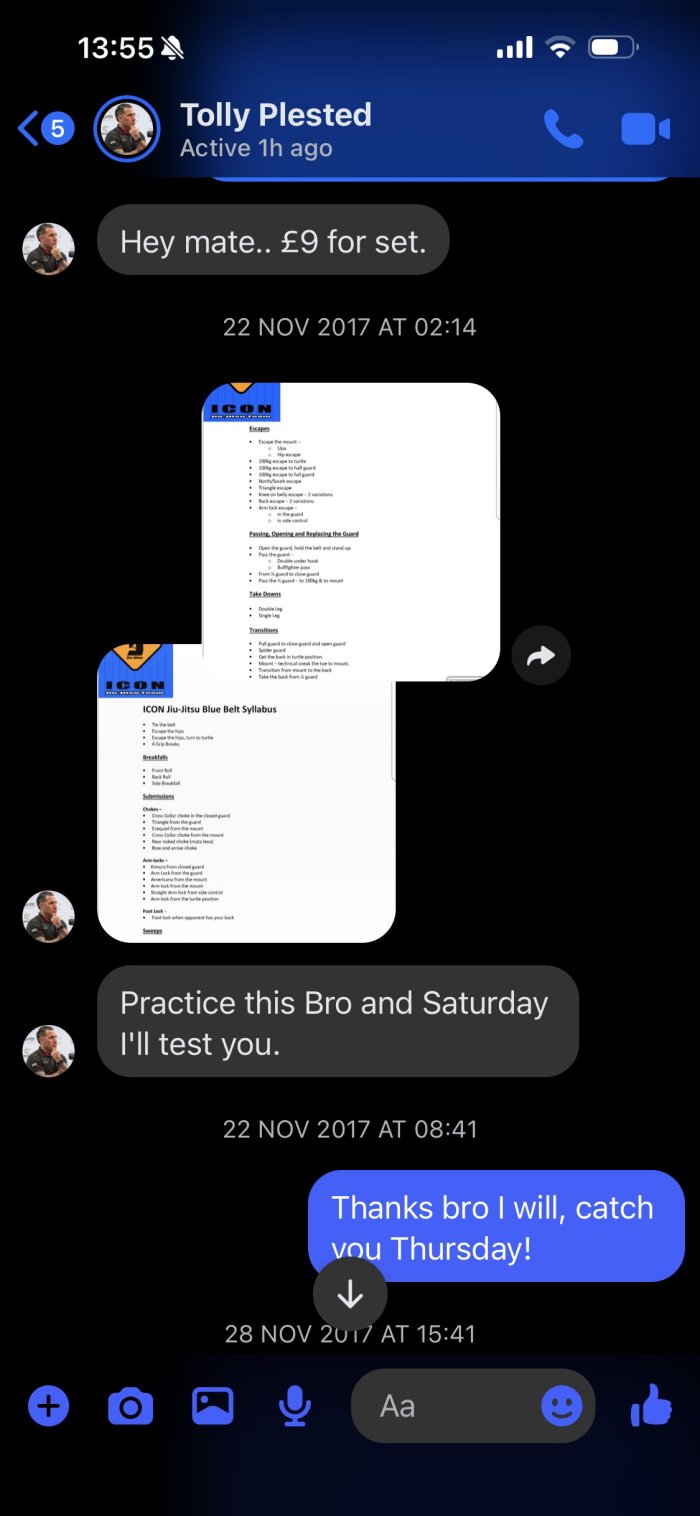 Blue belt · November 25, 2017 · Promoted by Tolly Plested