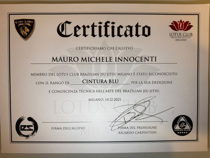 Blue belt · December 14, 2021 · Promoted by Ricardo Carpentieri Mendes