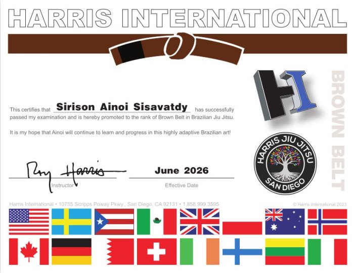 Brown belt · June 13, 2026 · Promoted by Chris McMahan