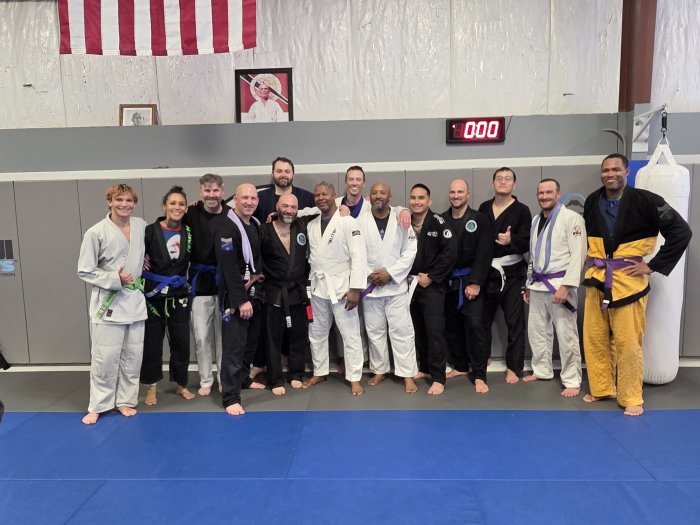 I was promoted to black, John to brown, Warhammer and Mike to purple, and Matt to blue. So proud of my guys!