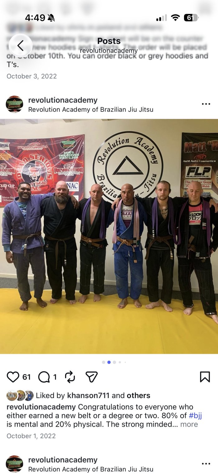 Brown belt · October 17, 2022 · Promoted by Anthony Colantuono