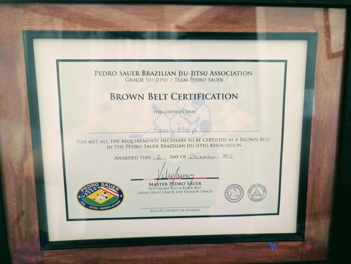 Brown belt · December 2, 2011 · Promoted by Pedro Sauer