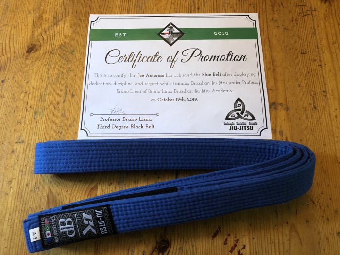 Blue belt · October 19, 2019 · Promoted by Bruno Lima