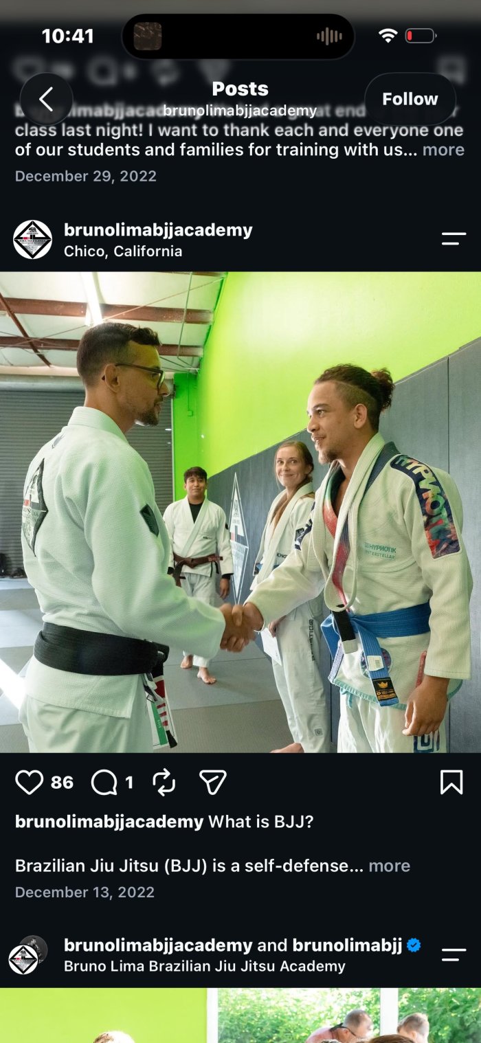 Blue belt · August 10, 2022 · Promoted by Bruno Lima