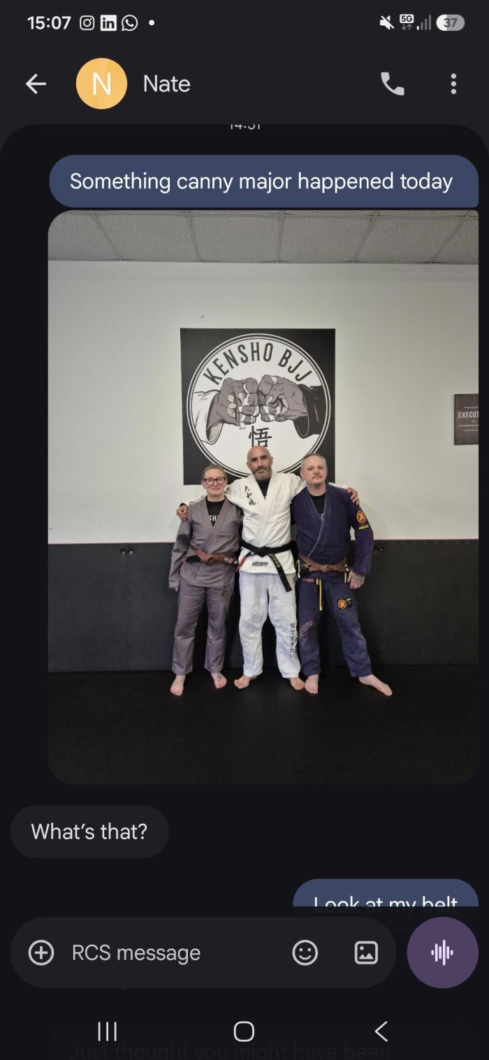 Brown belt · August 16, 2026 · Promoted by Costas Daru