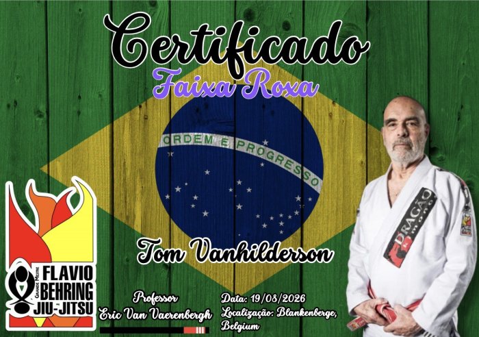 Purple belt · August 19, 2026 · Promoted by Eric Van Vaerenbergh