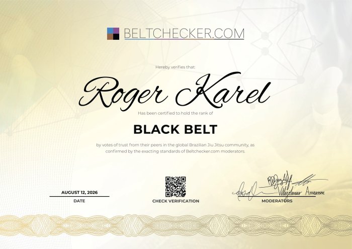 Black belt · August 8, 2026 · Promoted by Francesco Fonte