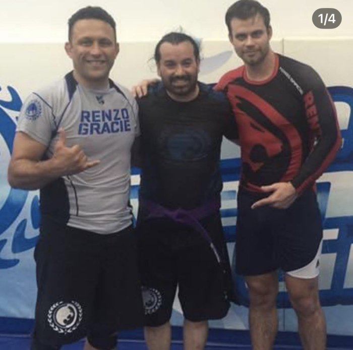 Renzo Gracie and Max McGarr with me at my Purple Belt Promotion