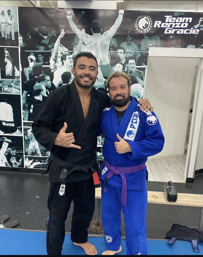Professor Rafael “Sapo” Natal and me at Renzo Gracie Academy