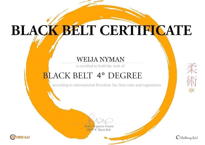 Black belt 4th degree · August 20, 2026 · Promoted by Pedro Nogueira Duarte