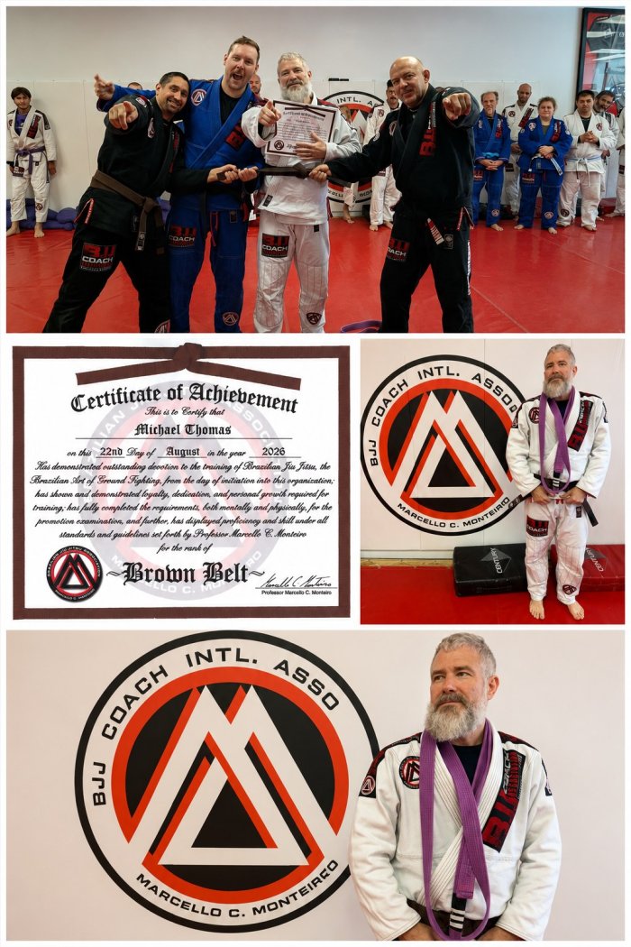 Brown belt · August 22, 2026 · Promoted by Marcello C. Monteiro