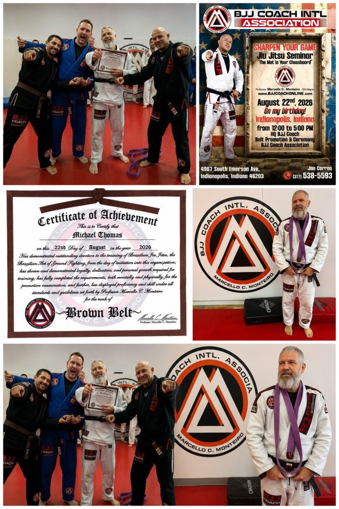 Brown belt · August 22, 2026 · Promoted by Marcello C. Monteiro