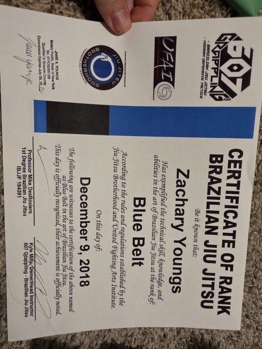 Blue belt · December 9, 2018 · Promoted by Kyle Mills