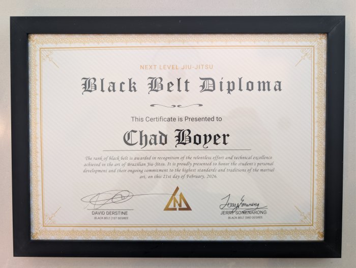 Black belt · February 21, 2026 · Promoted by David Derstine