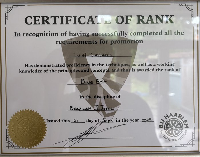 Blue belt · September 21, 2025 · Promoted by Leroy Soesman