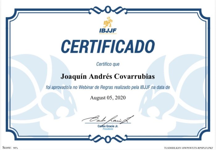 Purple belt · January 3, 2019 · Promoted by Jose Luis Figueroa