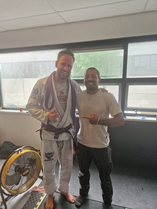 July 2023 with Congo, my Capoeira instructor and highly active jiu jitsu practitioner