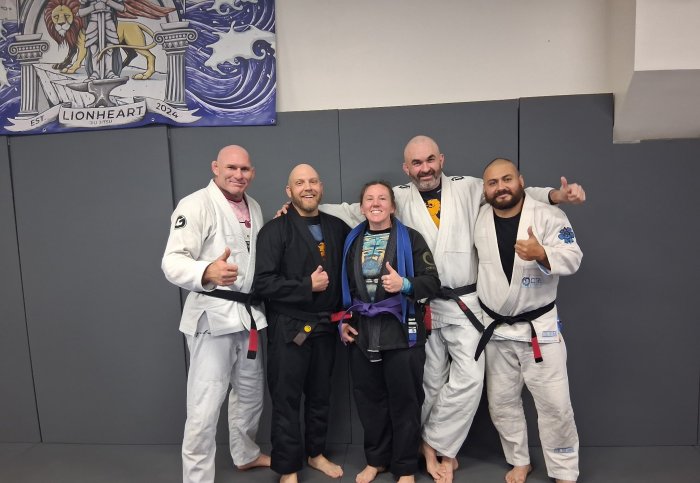 Purple belt promotion Dec. 6, 2025 with my Professors