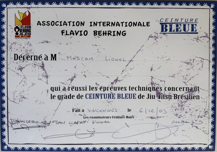 Blue belt · December 6, 2009 · Promoted by DERVAL Christian (RIP)