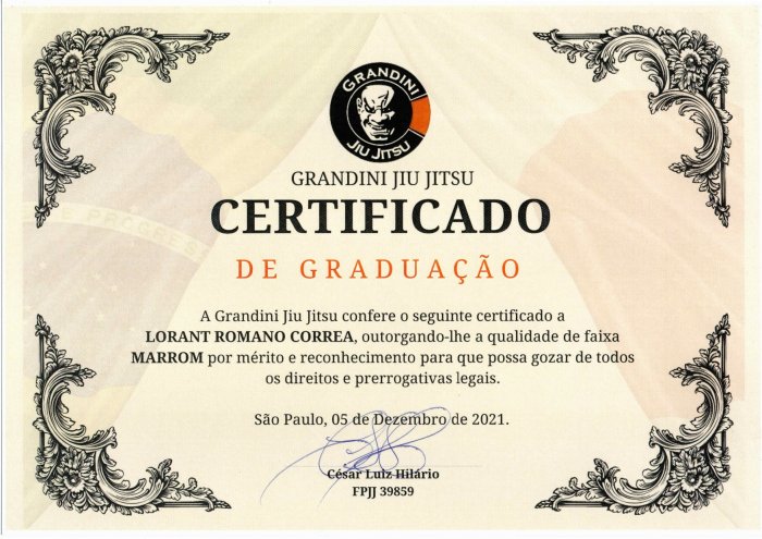 Brown belt · December 5, 2021 · Promoted by Cesar Luis Hilario