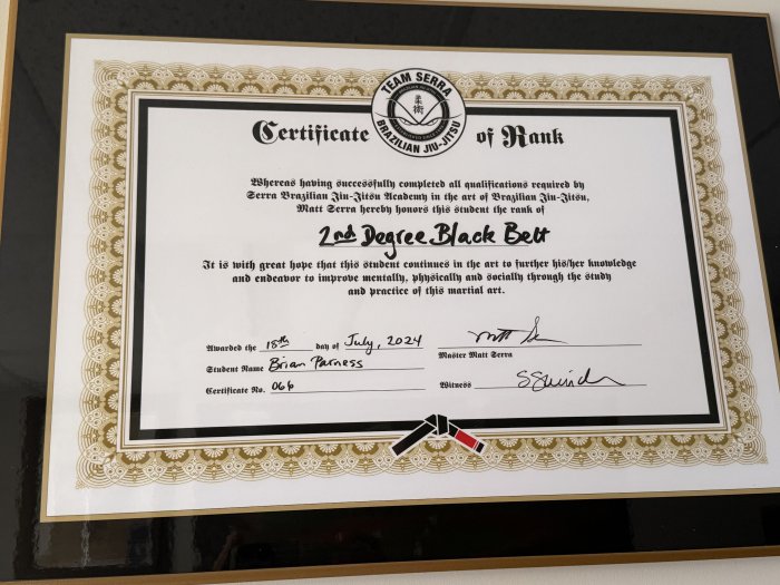 Black belt 2nd degree · July 29, 2021 · Promoted by Matt serra