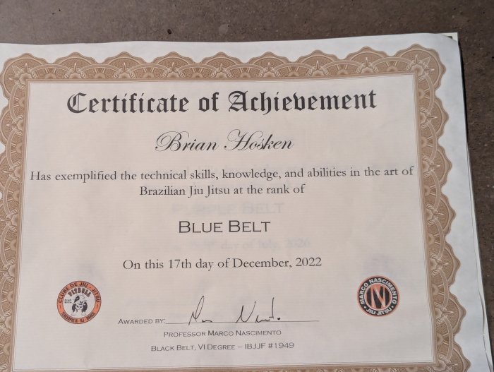 Blue belt · December 17, 2022 · Promoted by Marco Nascimento