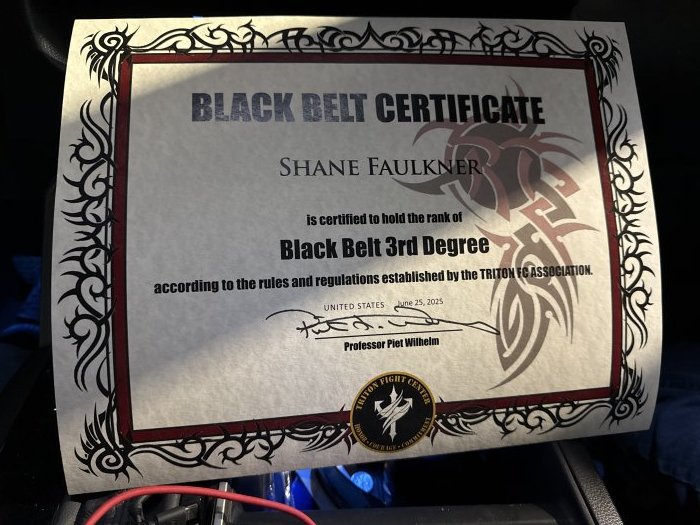 Black belt 3rd degree · June 25, 2025 · Promotion by time served