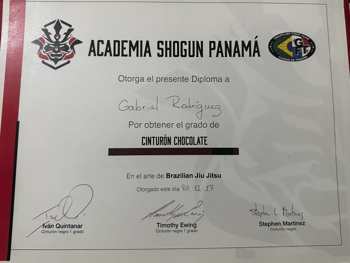 Brown belt · December 20, 2017 · Promoted by Ivan Quintanar