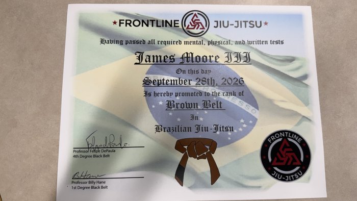 Brown belt · September 28, 2026 · Promoted by Felipe Depaula